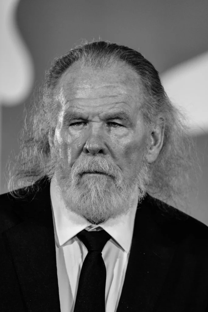 Nick Nolte portrait in black and white, Venice Film Festival 2026 – Ph. Barbara Pigazzi, Studio Animica