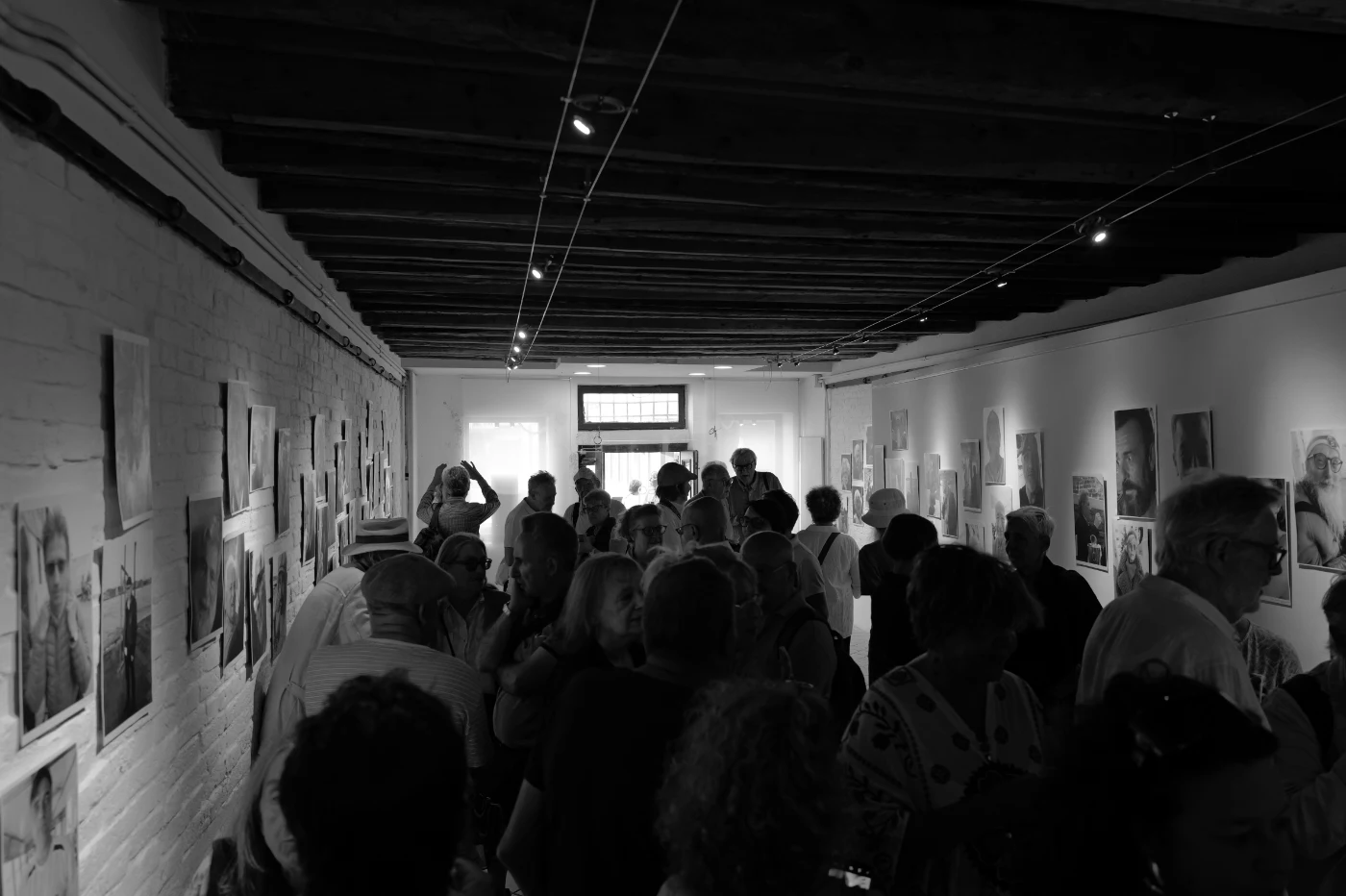 Crowd at the opening of Italo Zannier’s exhibition on the Giudecca, Venice
